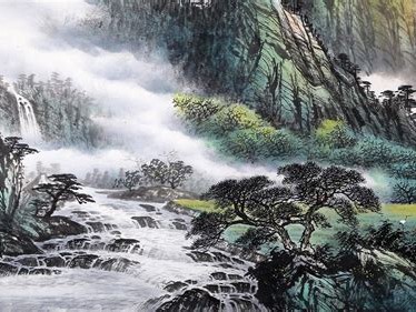 大写意山水画步骤图书